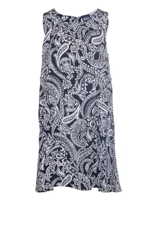 100% Rayon Dress | BLACK WHITE PAISLEY | 7335A1