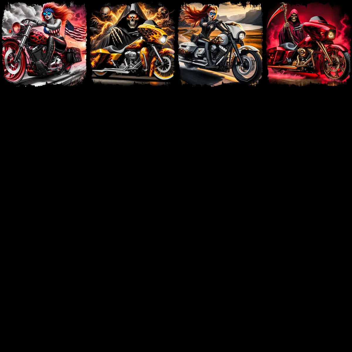 20 Motorcycle Biker Halftone Designs Bundle PNG