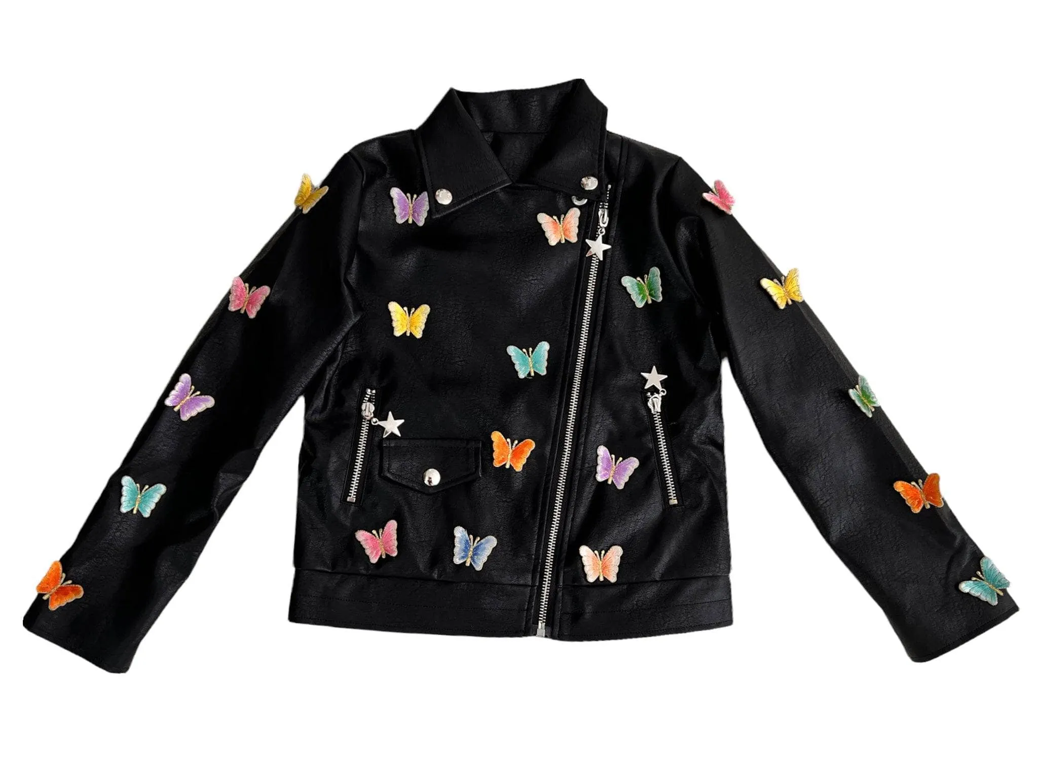 3D Butterfly Vegan Moto Jacket