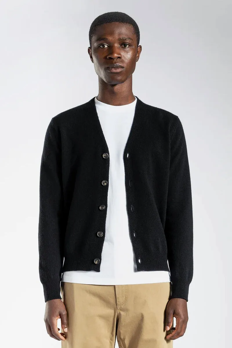 Adam Lambswool Cardigan - Black