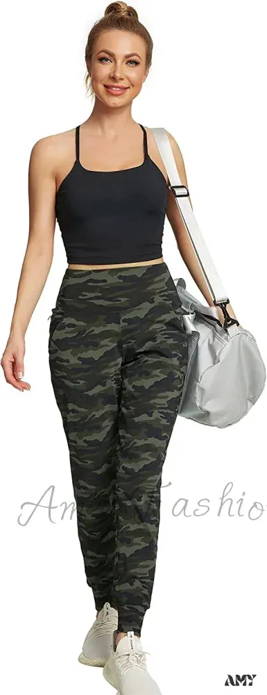 Amy Fashion - Women's Joggers with Pockets High Waisted Athletic Sports Pants