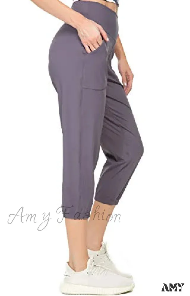 Amy Fashion - Women's Joggers with Pockets High Waisted Athletic Sports Pants