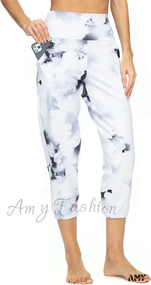 Amy Fashion - Women's Joggers with Pockets High Waisted Athletic Sports Pants