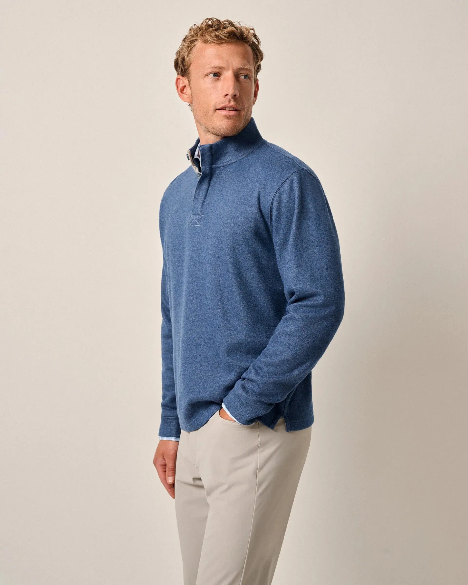 Banyan Henley Pullover in Ocean by Johnnie-O