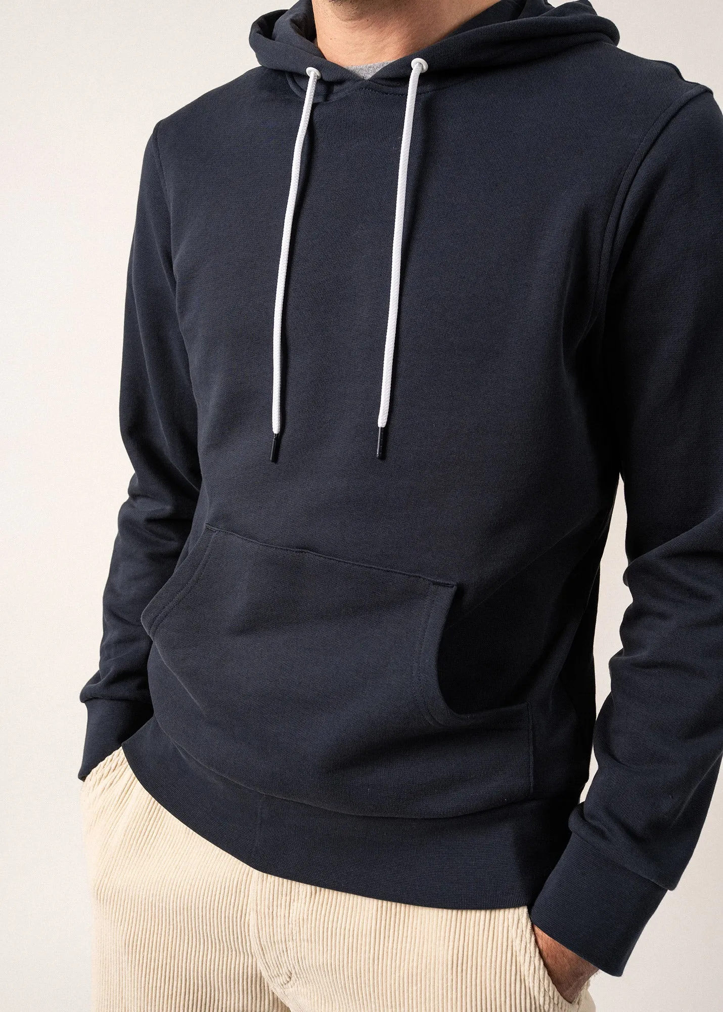 Benji hooded sweatshirt - plain, in fleece (AMIRAL)