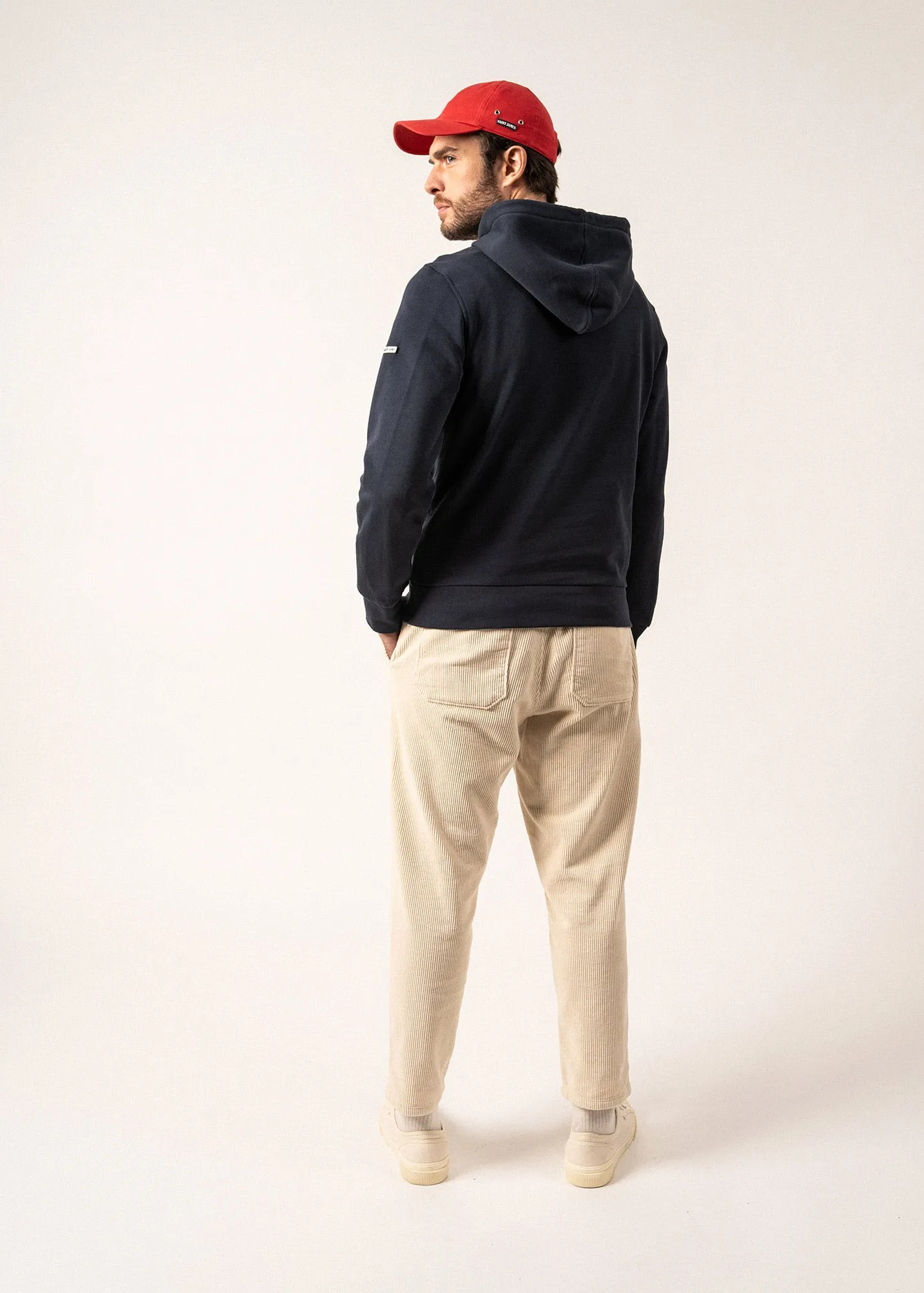 Benji hooded sweatshirt - plain, in fleece (AMIRAL)