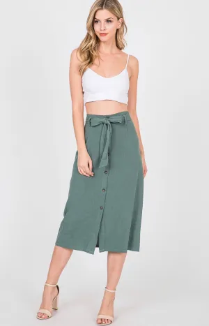 Button Down Midi Skirt