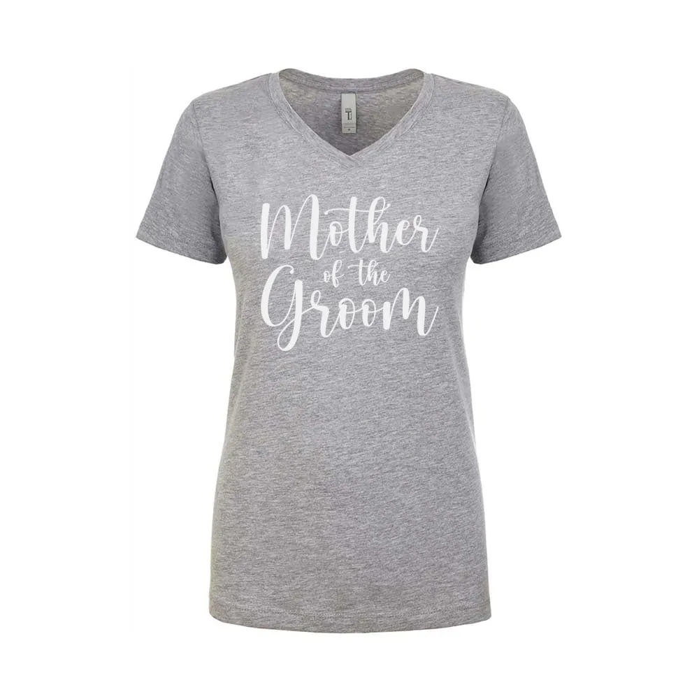 Cursive Mother of the Bride & Groom V-Neck