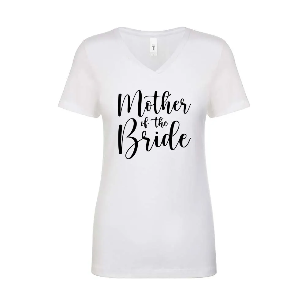 Cursive Mother of the Bride & Groom V-Neck