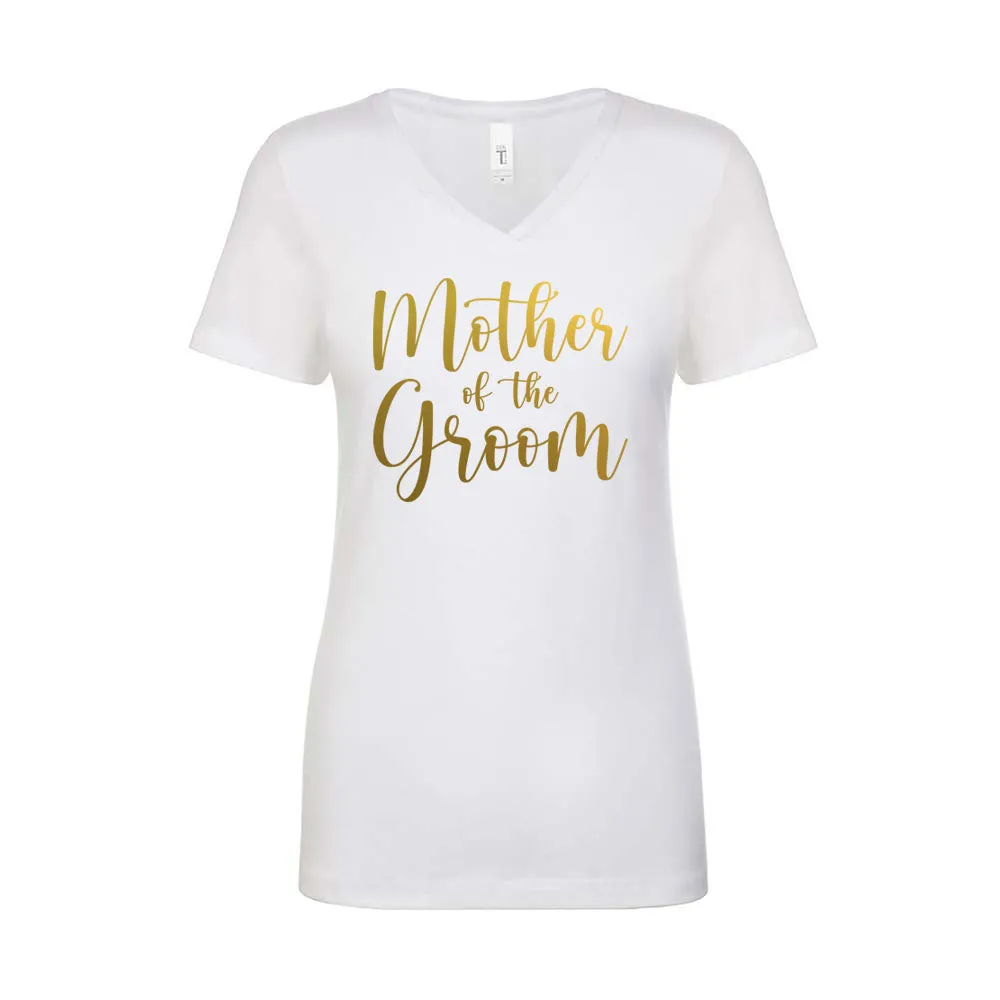 Cursive Mother of the Bride & Groom V-Neck