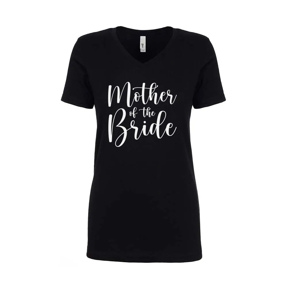 Cursive Mother of the Bride & Groom V-Neck