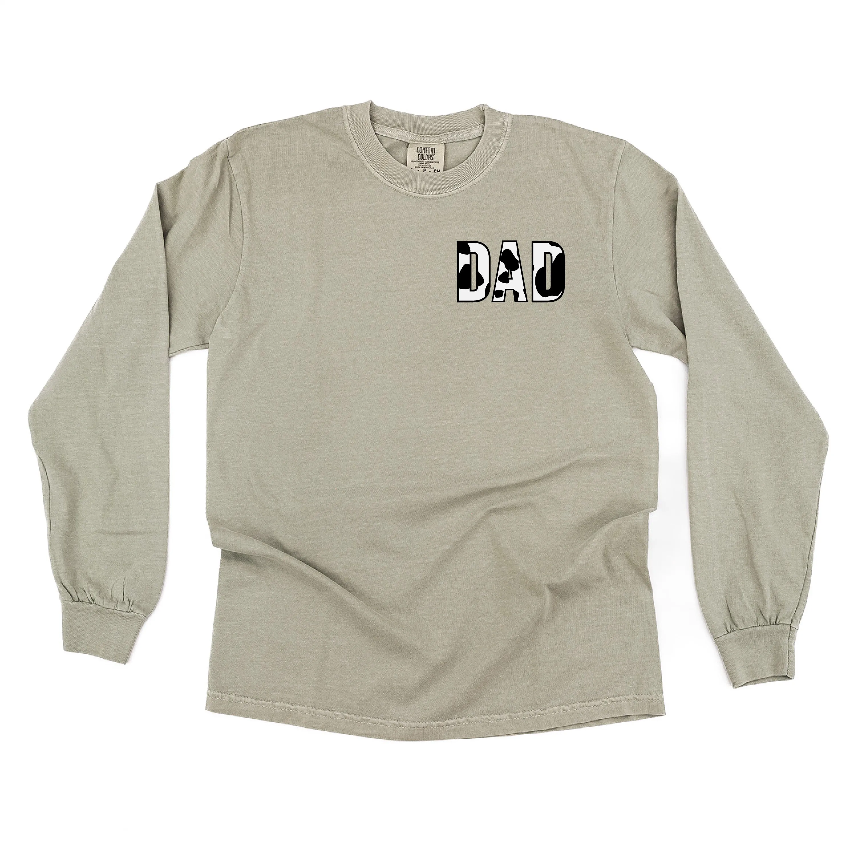 DAD - Cow Print - LONG SLEEVE COMFORT COLORS TEE