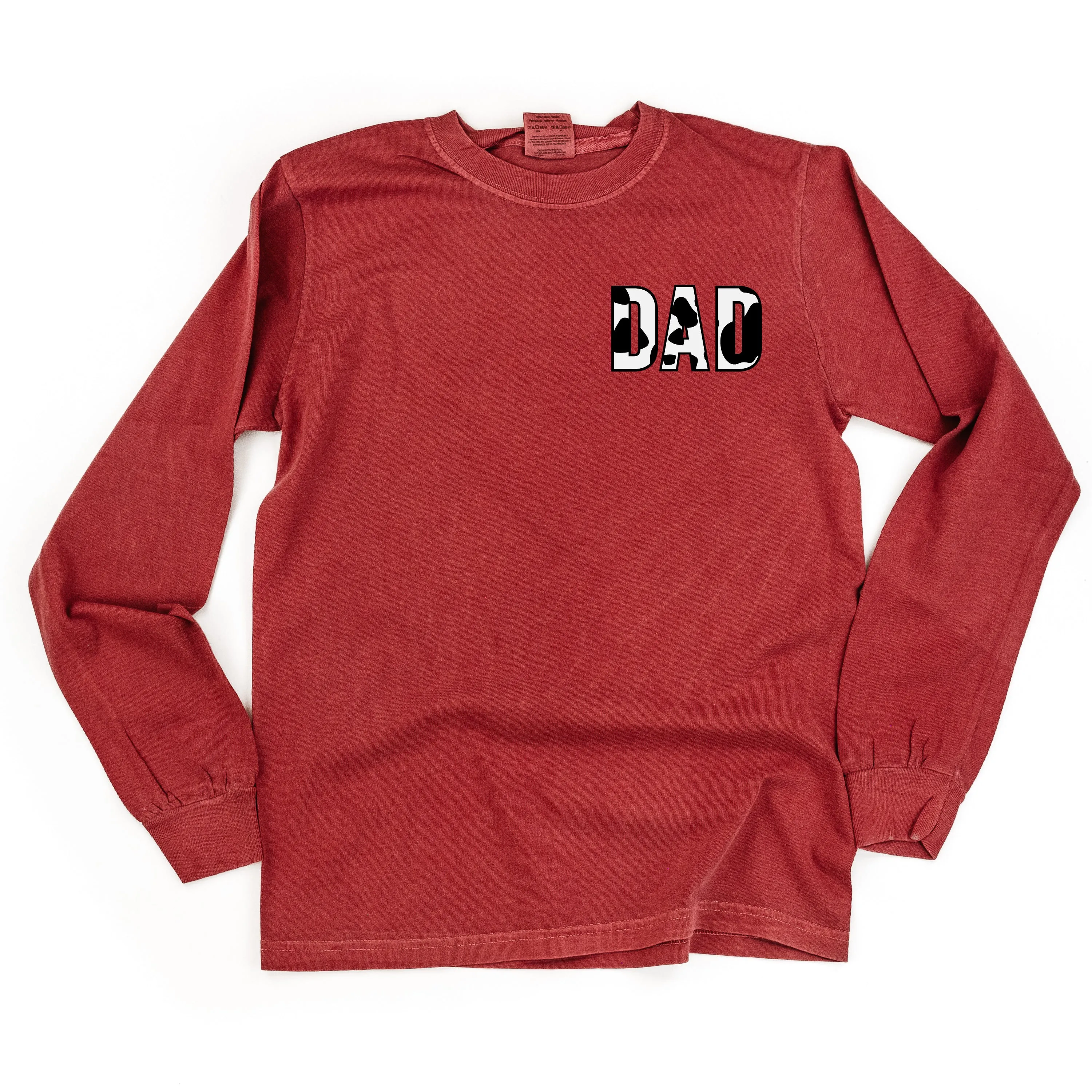 DAD - Cow Print - LONG SLEEVE COMFORT COLORS TEE