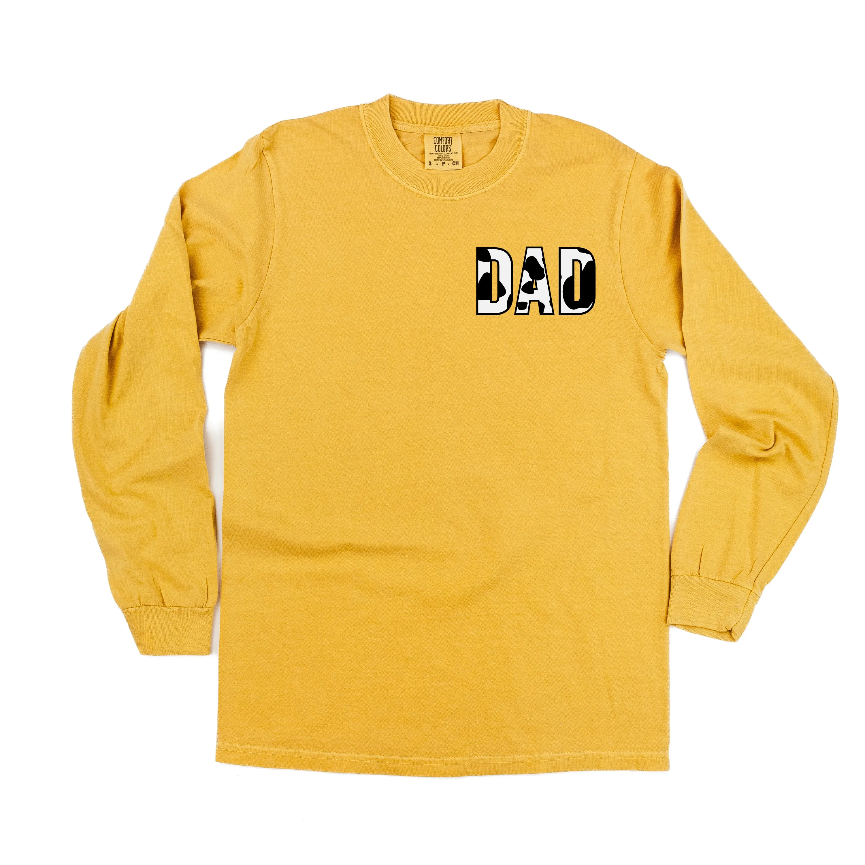 DAD - Cow Print - LONG SLEEVE COMFORT COLORS TEE