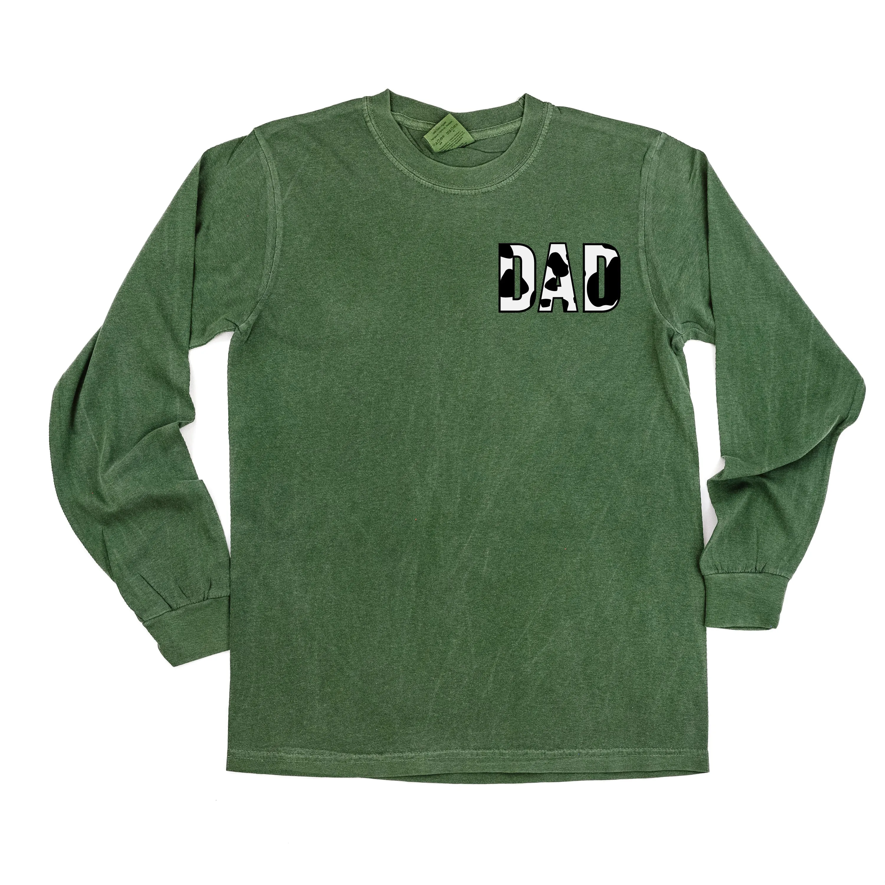 DAD - Cow Print - LONG SLEEVE COMFORT COLORS TEE