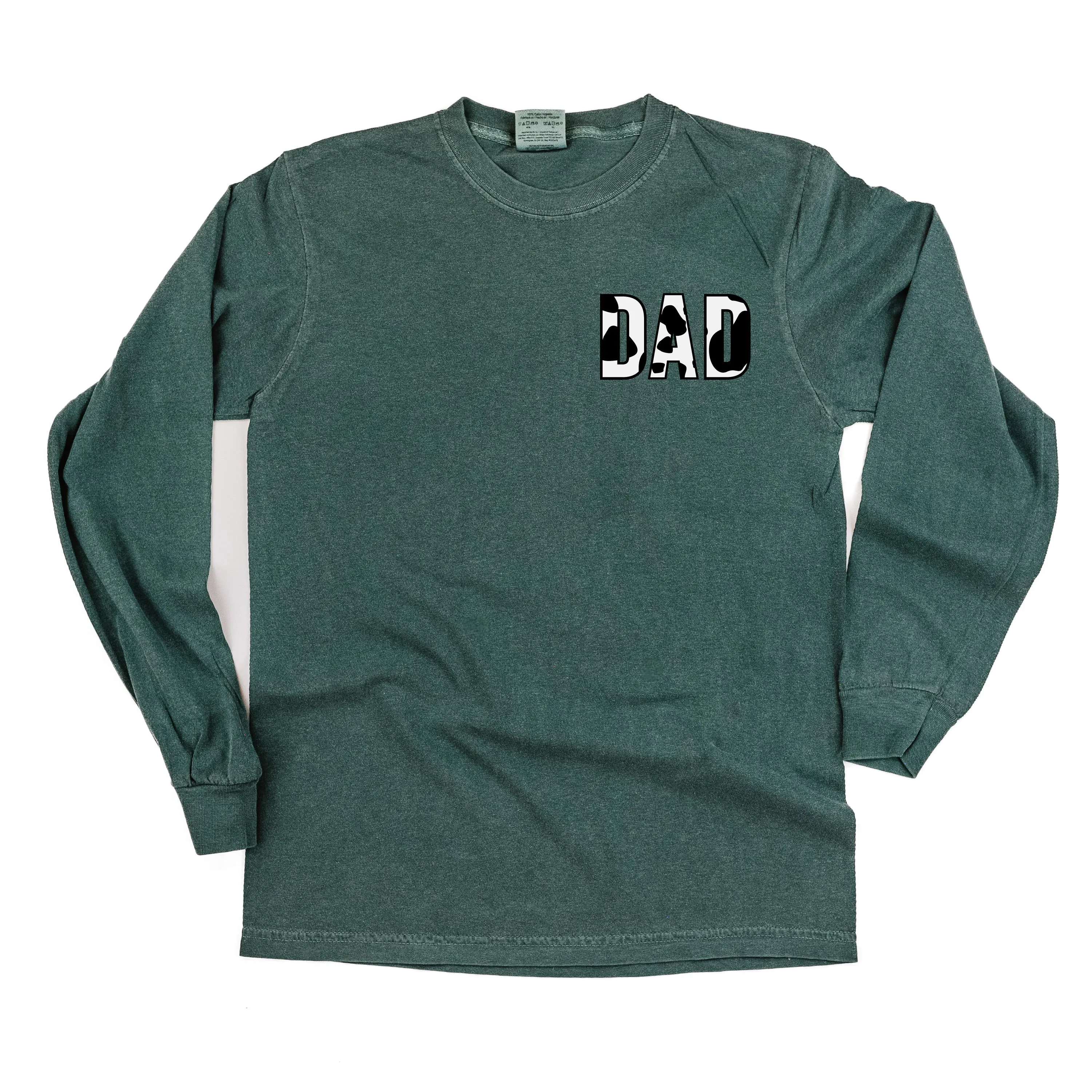 DAD - Cow Print - LONG SLEEVE COMFORT COLORS TEE