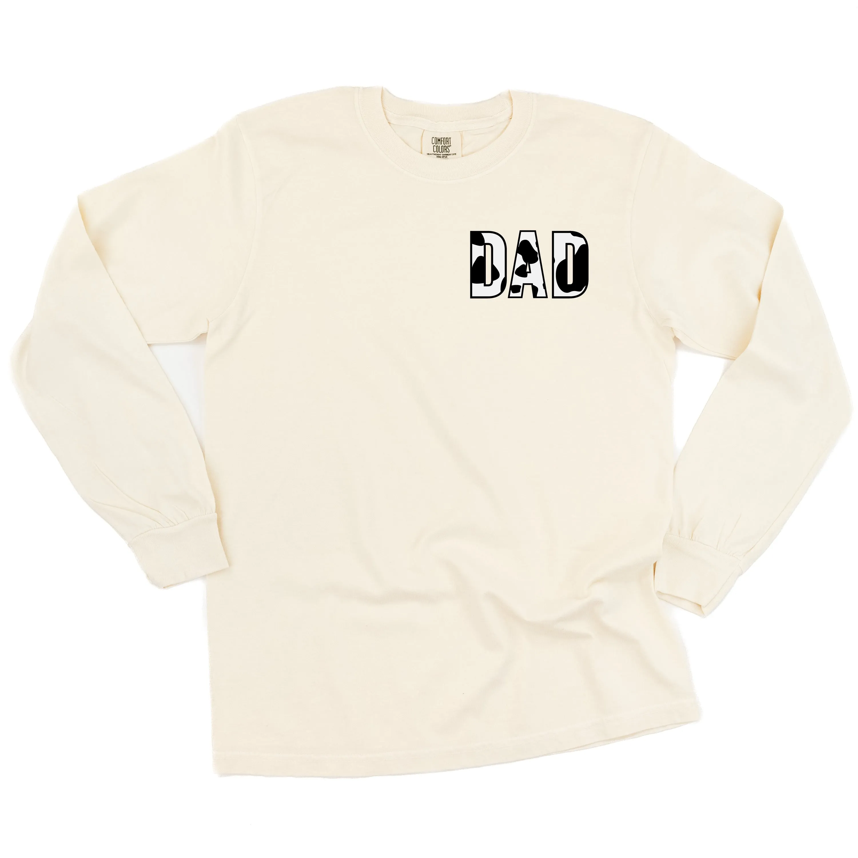 DAD - Cow Print - LONG SLEEVE COMFORT COLORS TEE