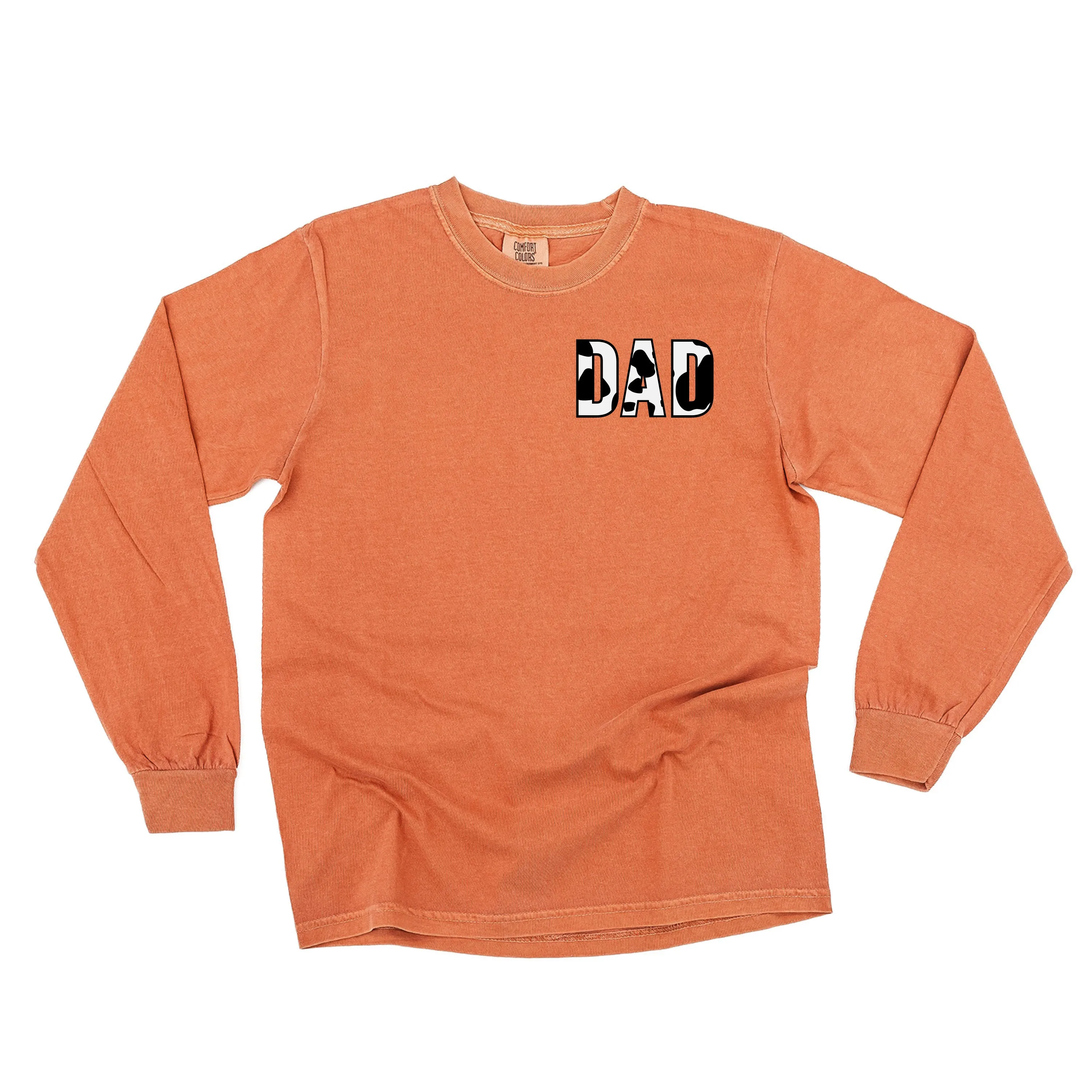 DAD - Cow Print - LONG SLEEVE COMFORT COLORS TEE