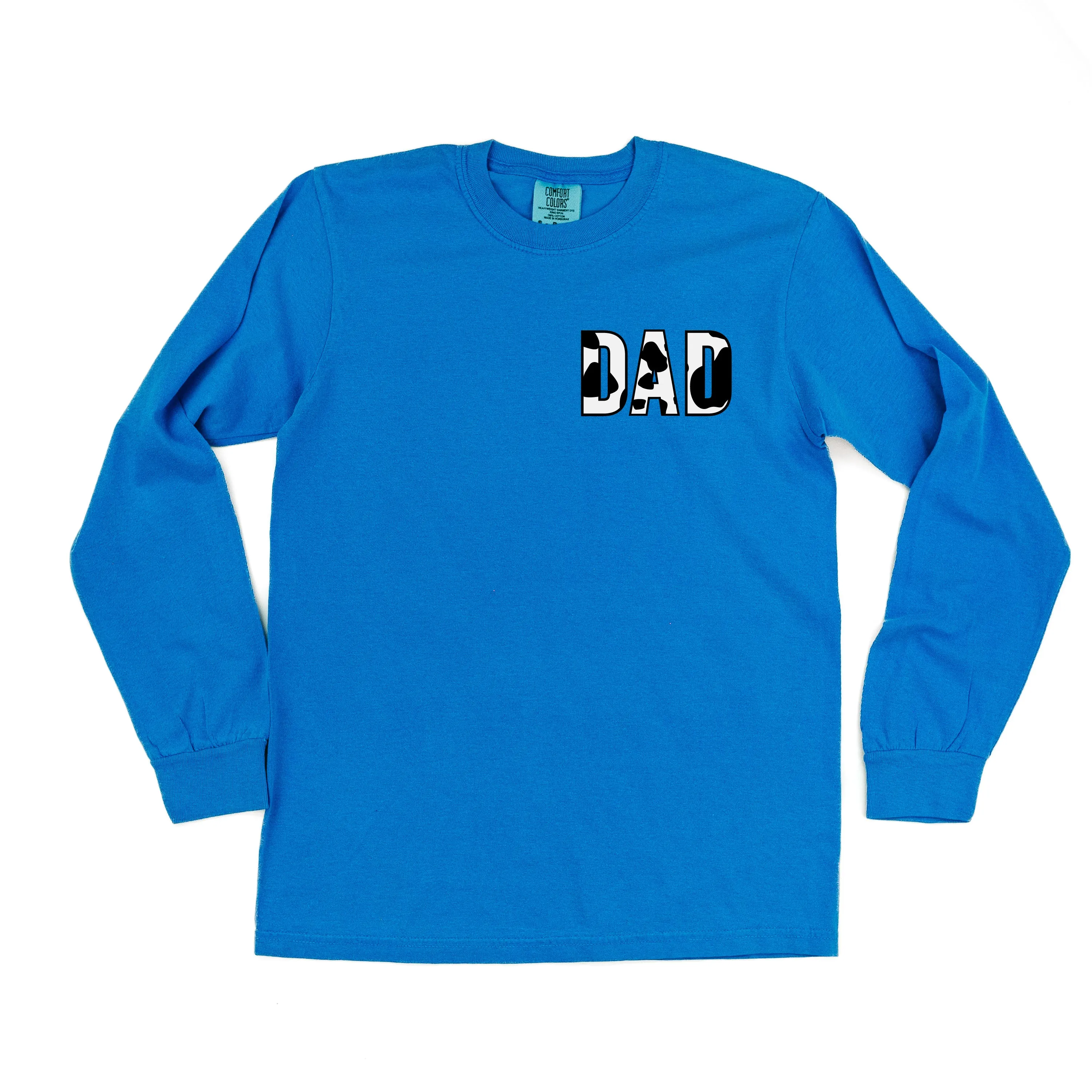 DAD - Cow Print - LONG SLEEVE COMFORT COLORS TEE