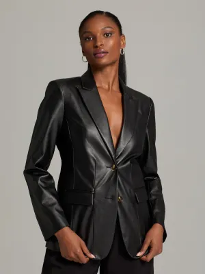 Faux Leather Blazer