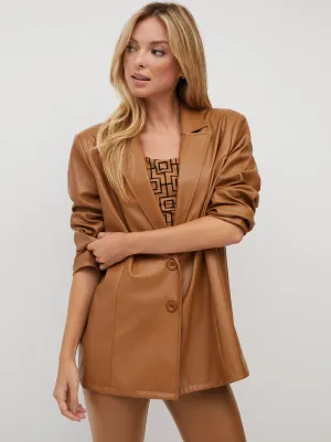 Faux-Leather Blazer