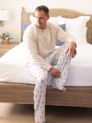 FINAL SALE - Men's Santa Baby Blue PJ Pants