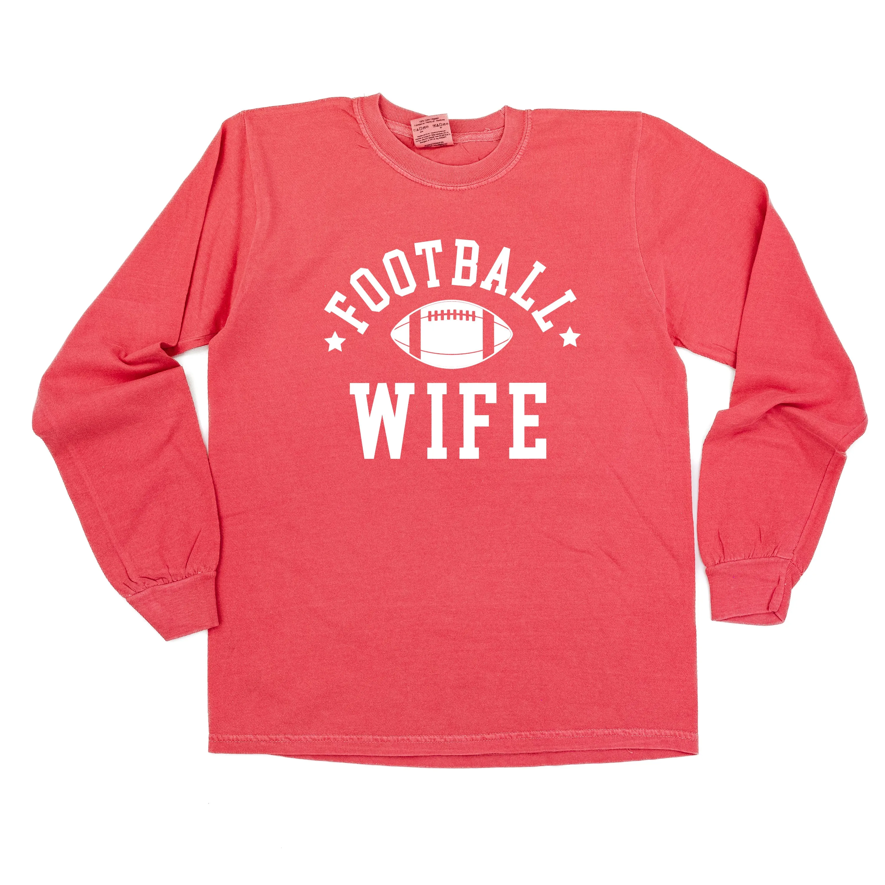 Football Wife (Stars) - LONG SLEEVE COMFORT COLORS TEE