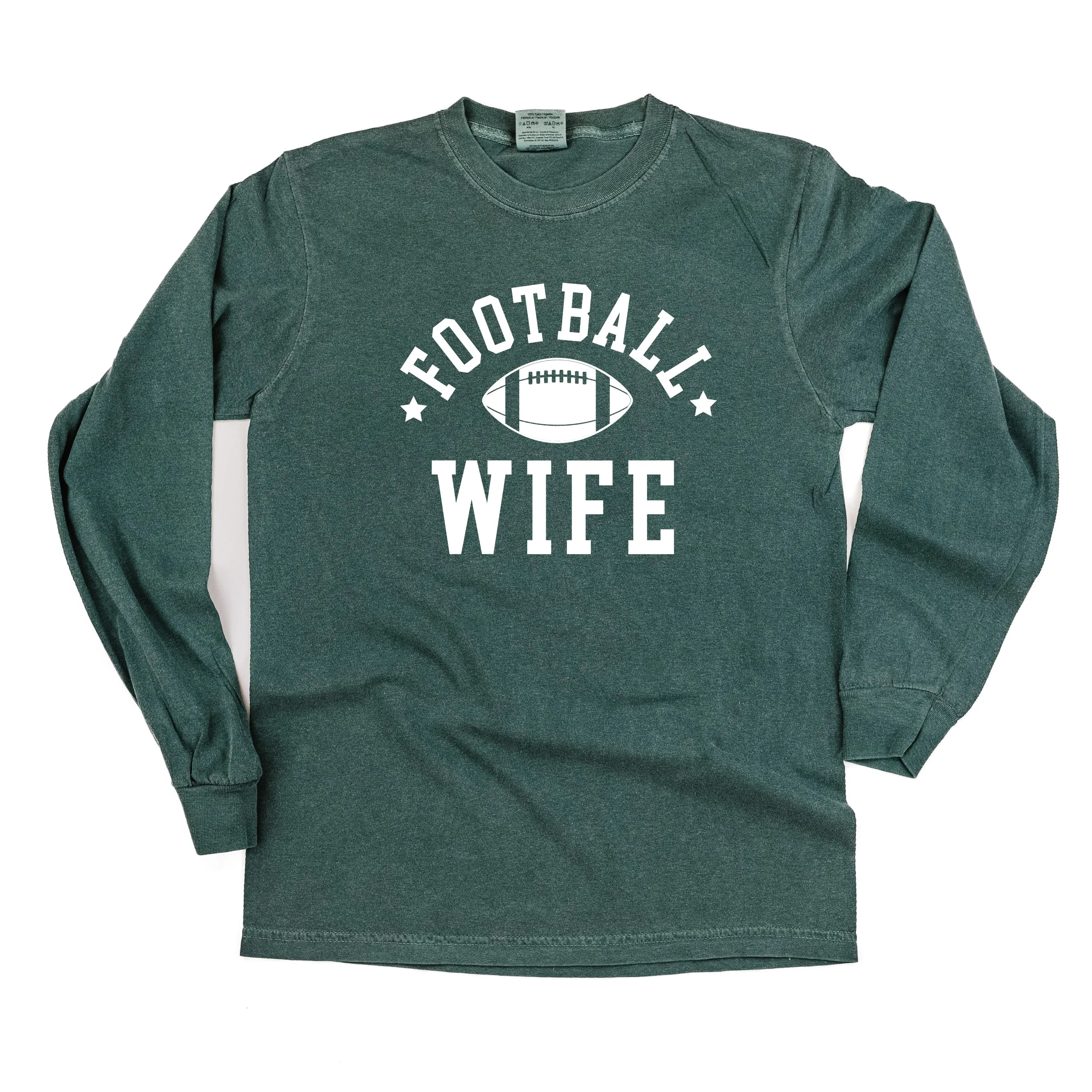 Football Wife (Stars) - LONG SLEEVE COMFORT COLORS TEE