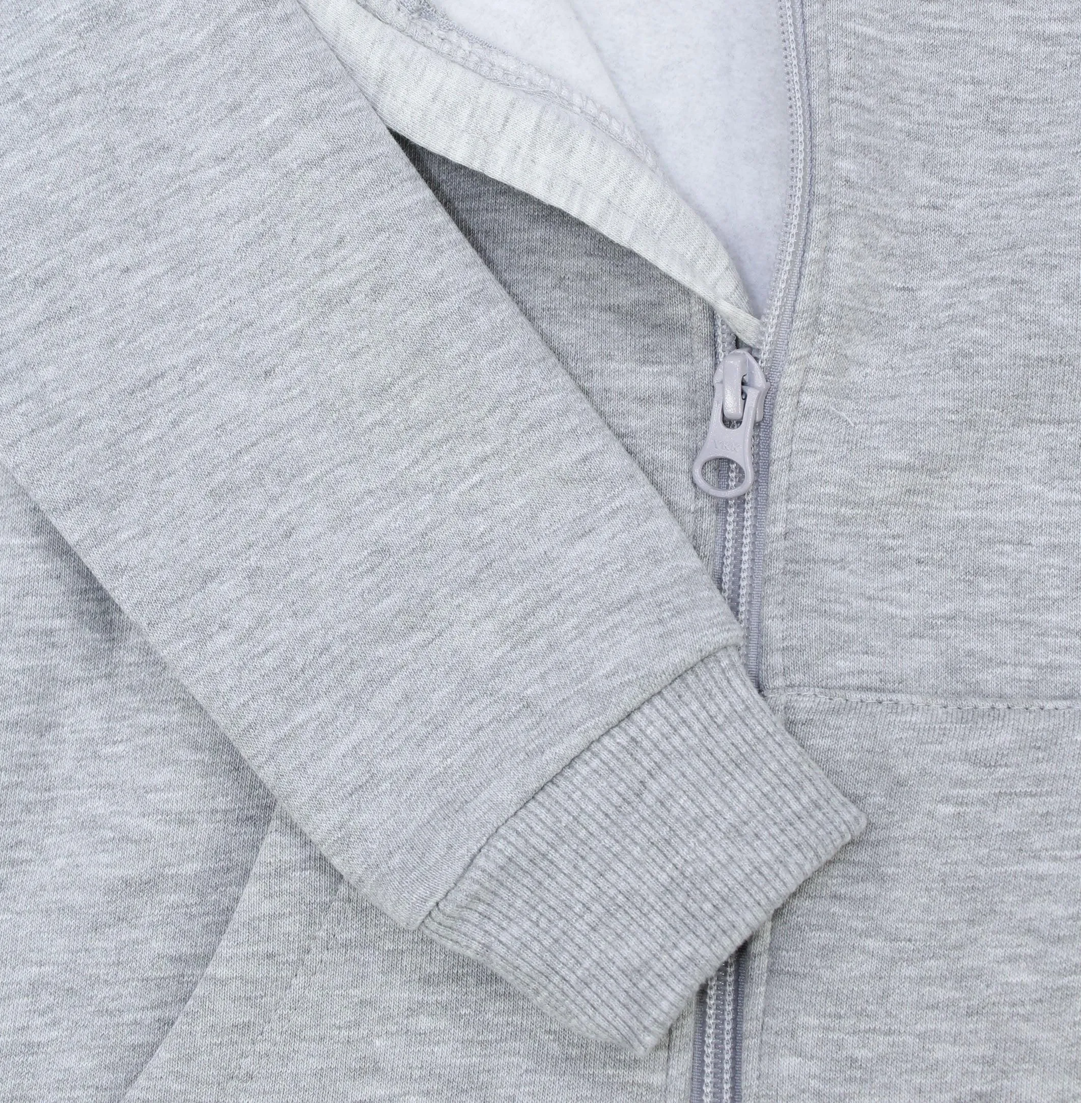 Grey Long-Sleeved Zip-Up Hoodie