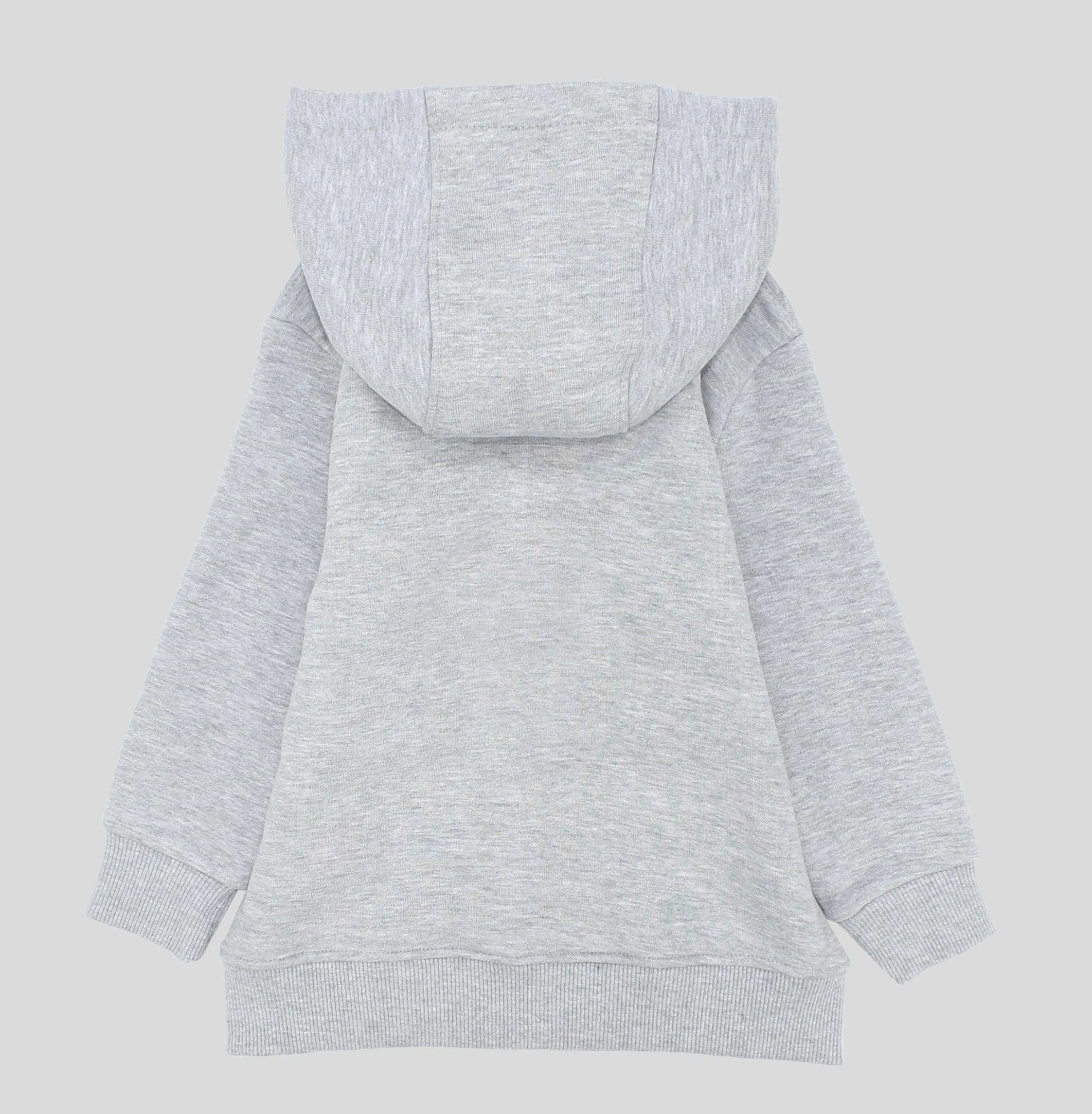 Grey Long-Sleeved Zip-Up Hoodie