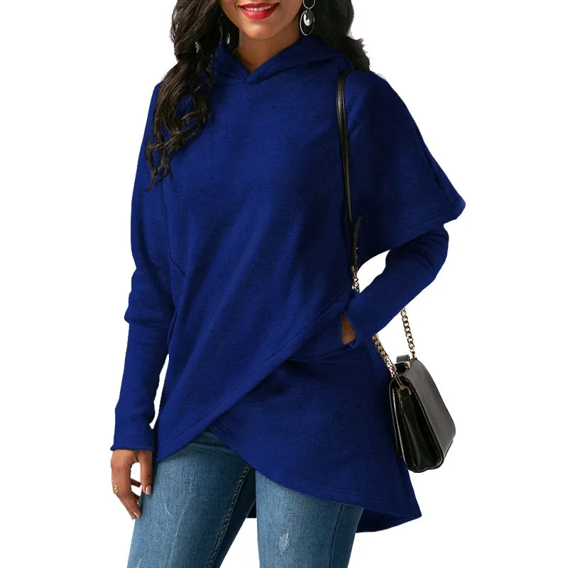 Leisure Ladies' Long Sleeve Sweatshirt With Pocket For Autumn Winter