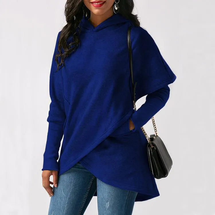 Leisure Ladies' Long Sleeve Sweatshirt With Pocket For Autumn Winter