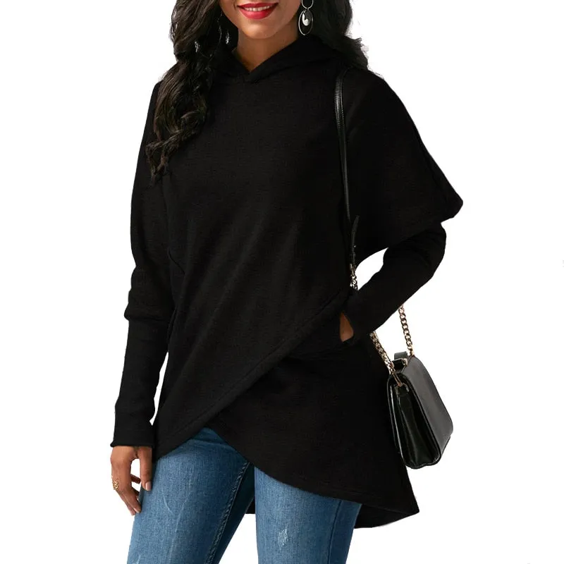 Leisure Ladies' Long Sleeve Sweatshirt With Pocket For Autumn Winter