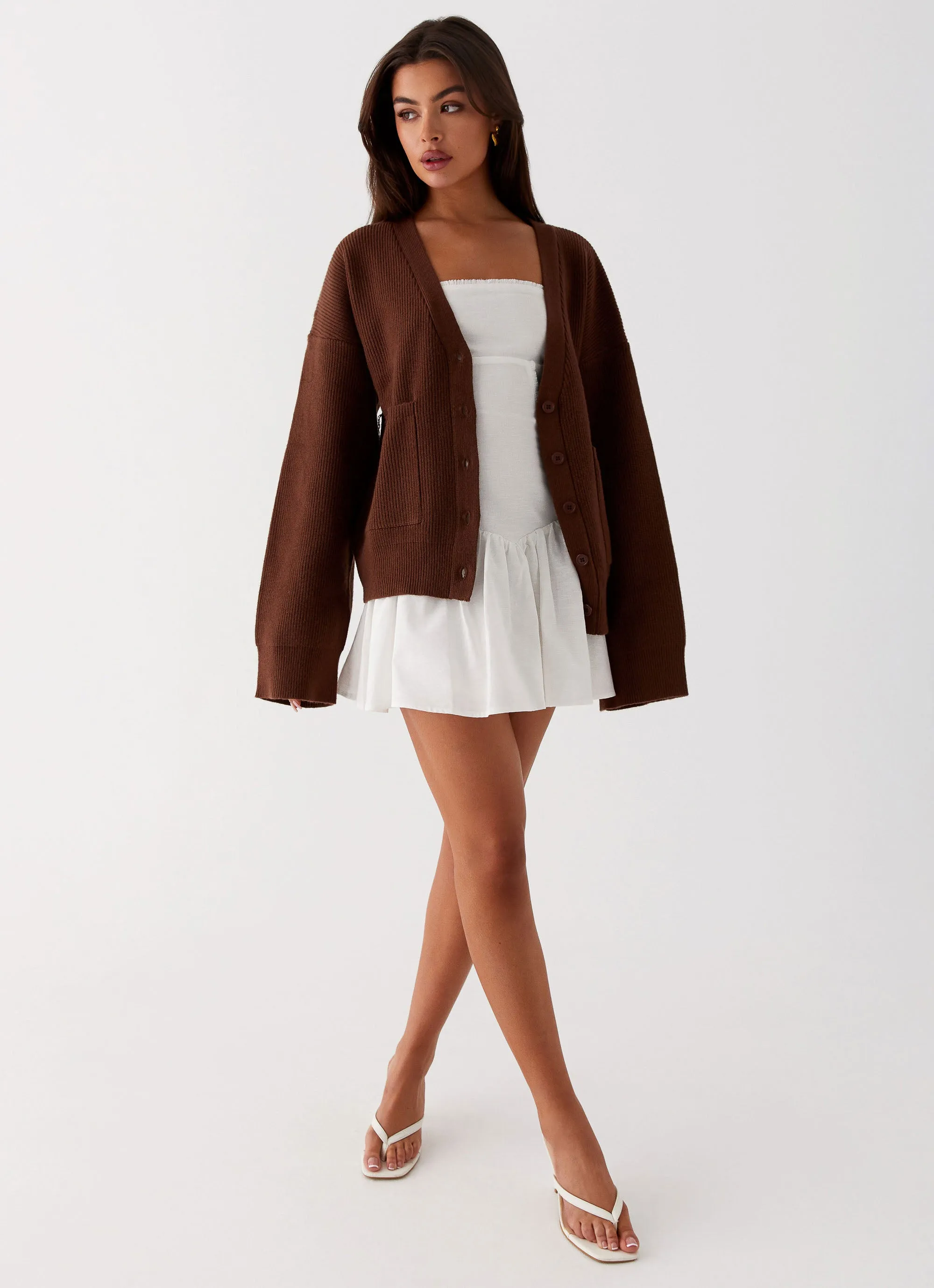 Liza Knit Cardigan - Chocolate