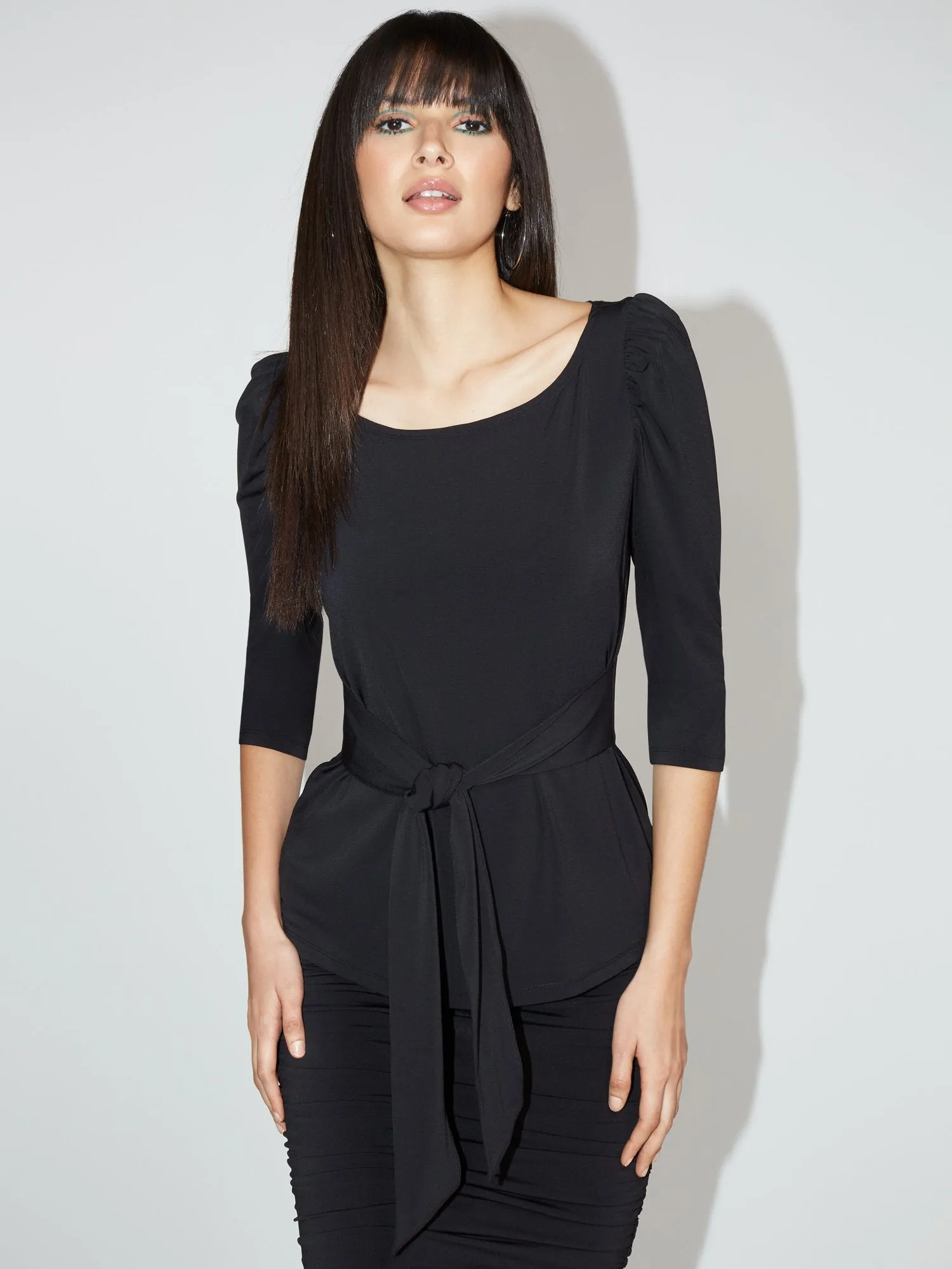 Long-Sleeve Puff Shoulder Top - NY&C Style System