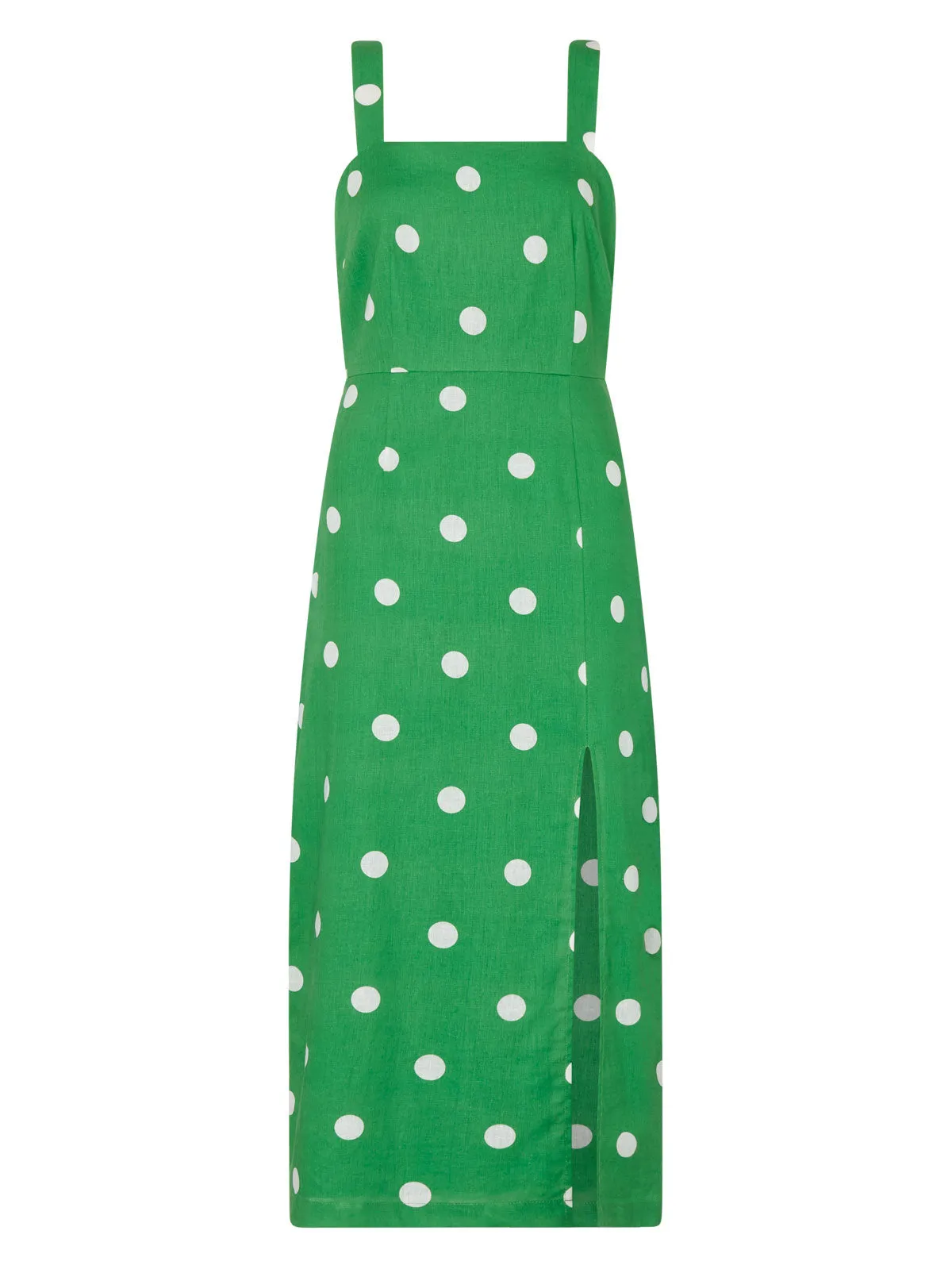 Mara Green Polka Dot Midi Dress