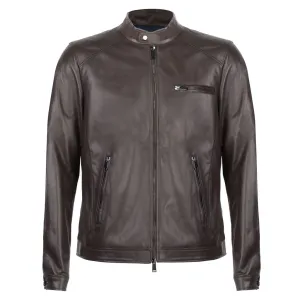 MCKINNON & CO Nappa Leather Biker Jacket BROWN REG