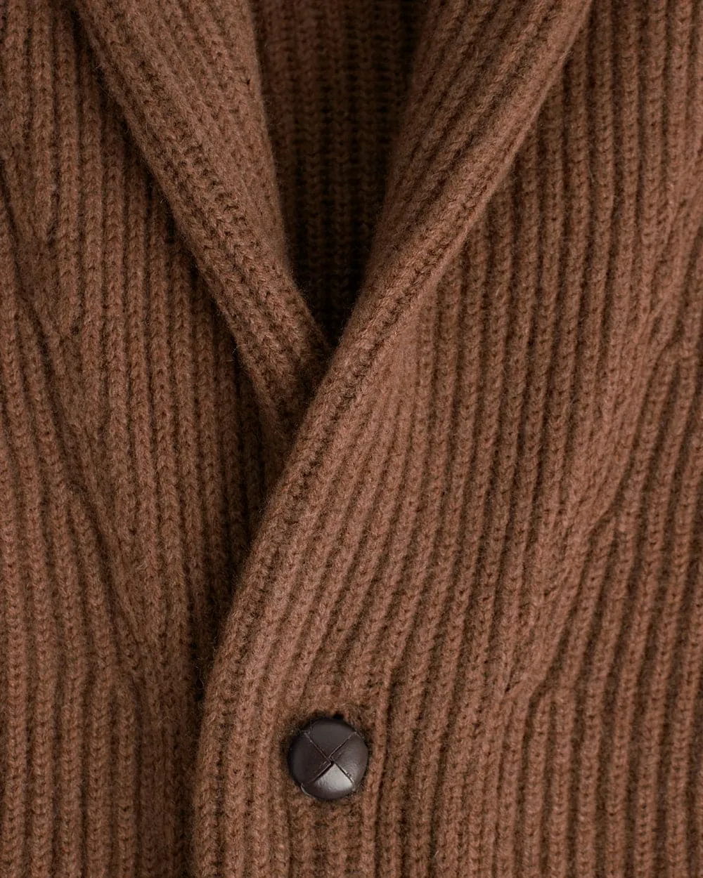 Mocha Shawl Collar Cashmere Cardigan