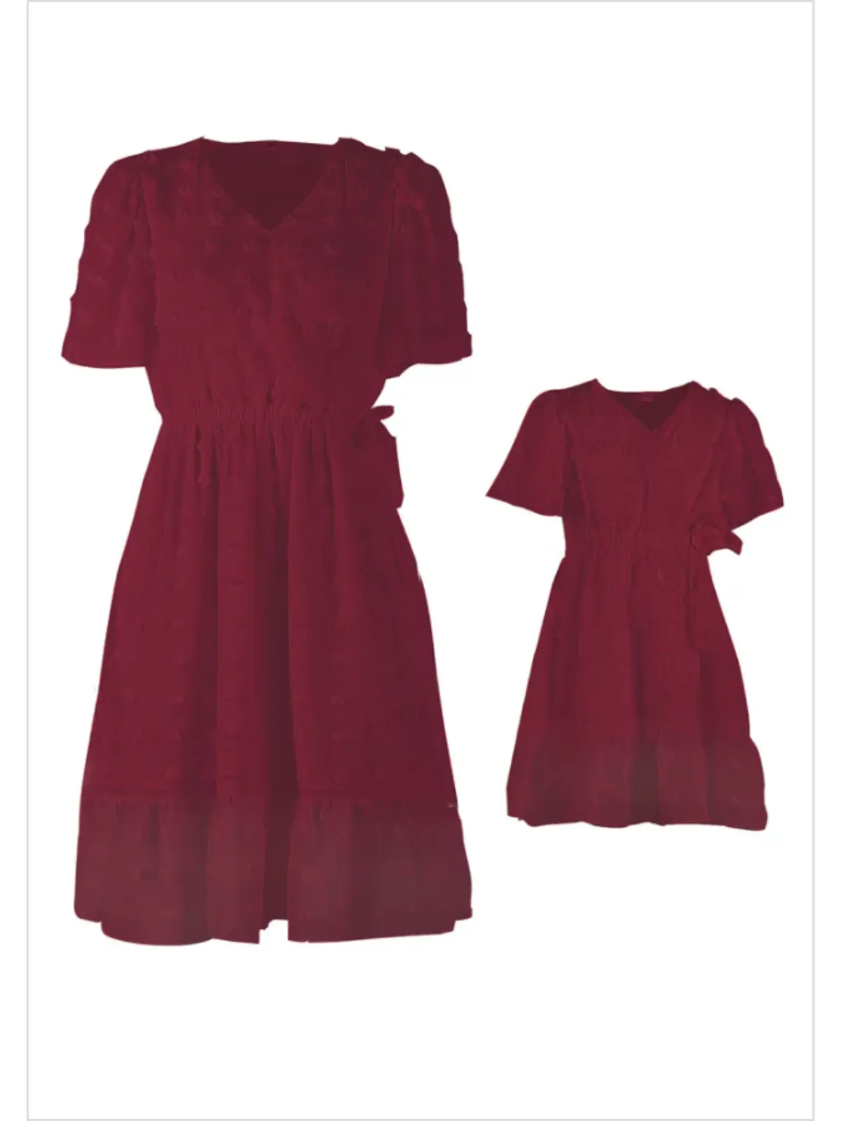 Mommy and Me Pom Pom Bubble Chiffon Dress