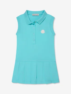 Moncler Enfant Baby Girls Sleeveless Polo Dress in Turquoise