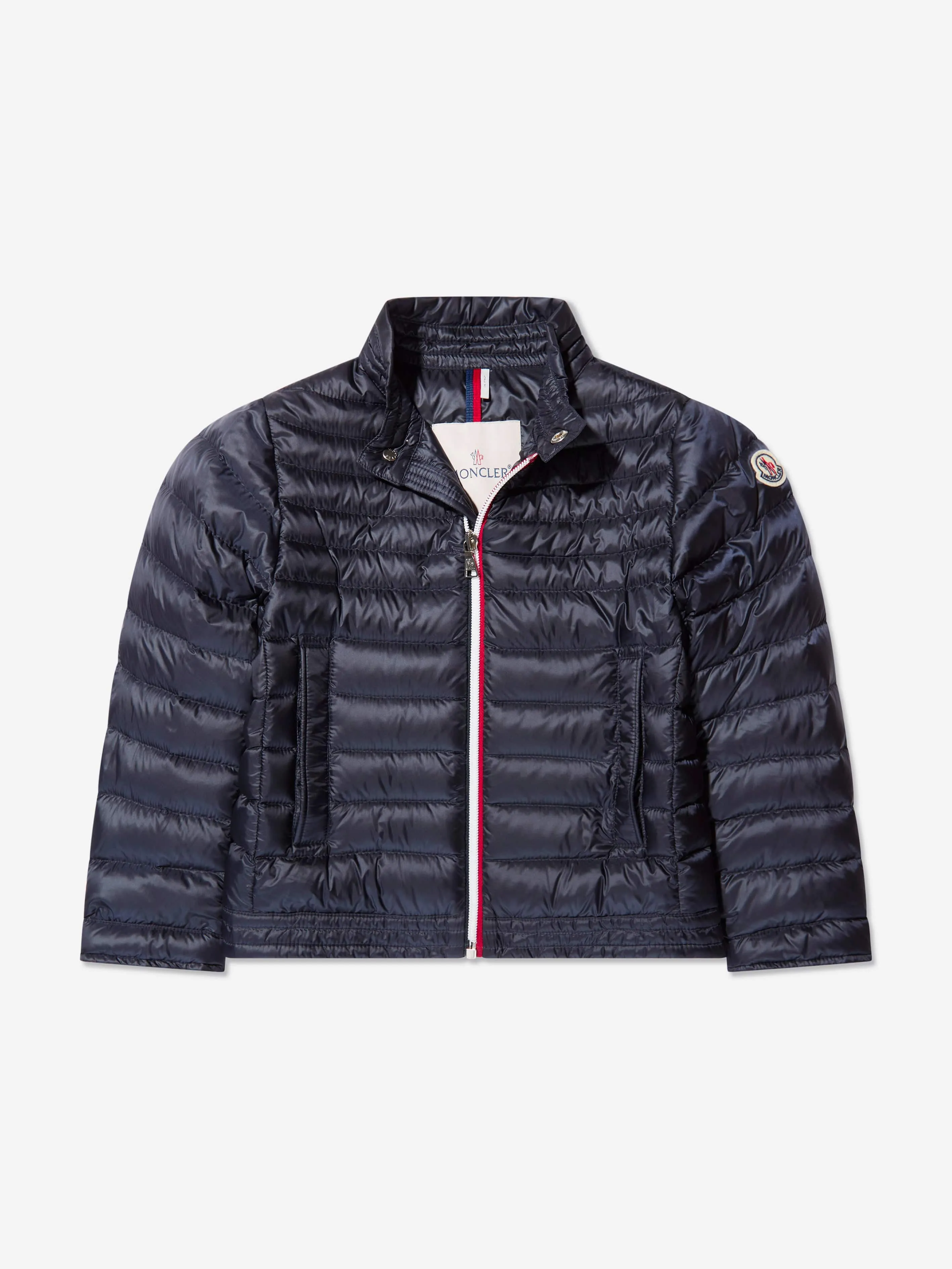 Moncler Enfant Boys Down Padded Urzay Biker Jacket in Navy