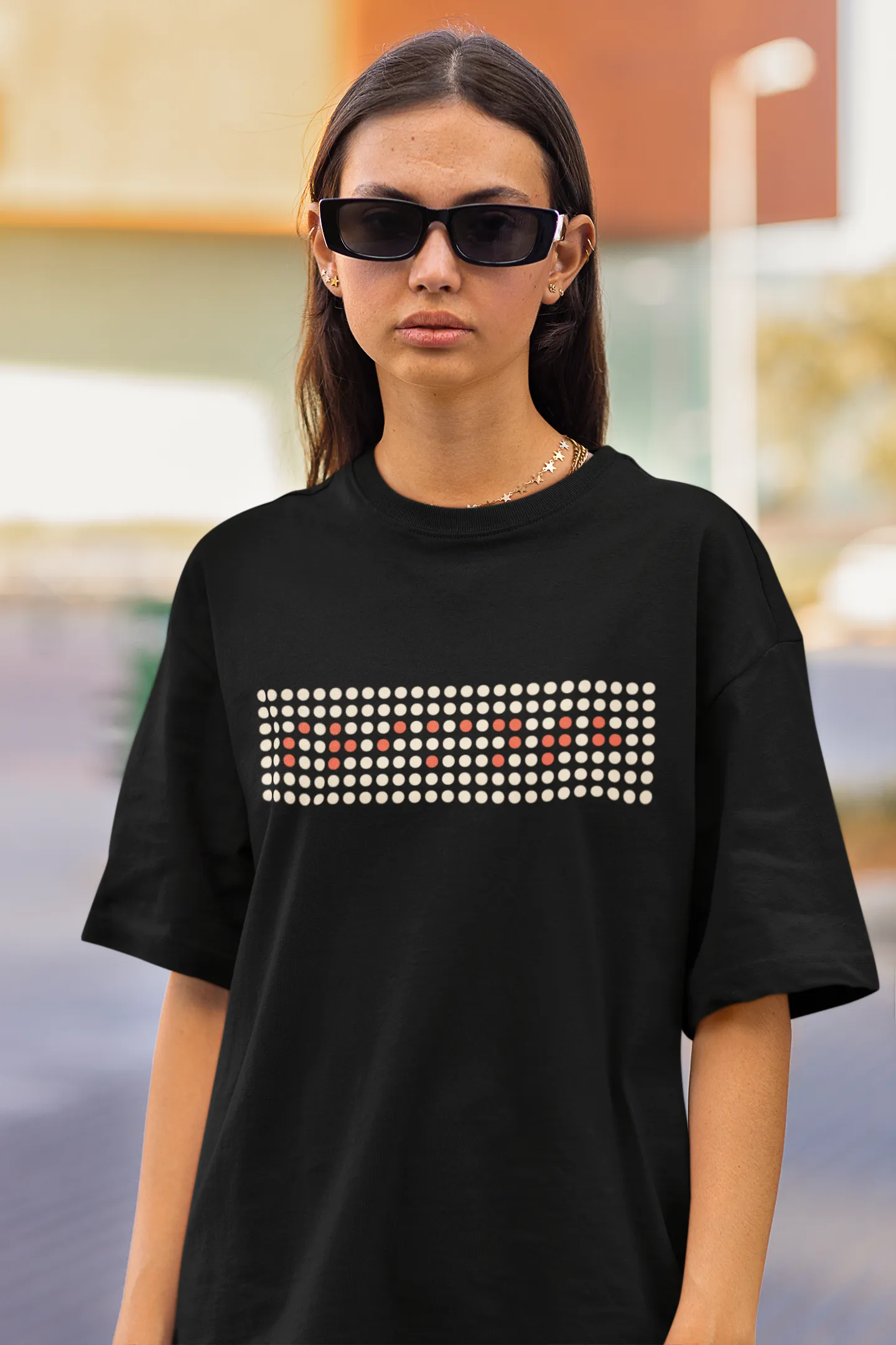 Official Srikanth Braille B/W Graphic Oversized T-Shirt