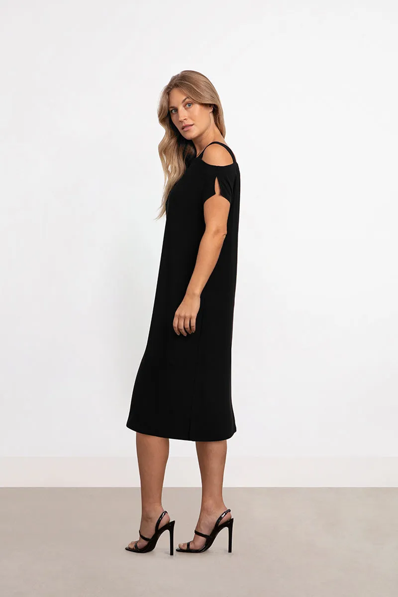 One Shoulder Boxy Dress | Black