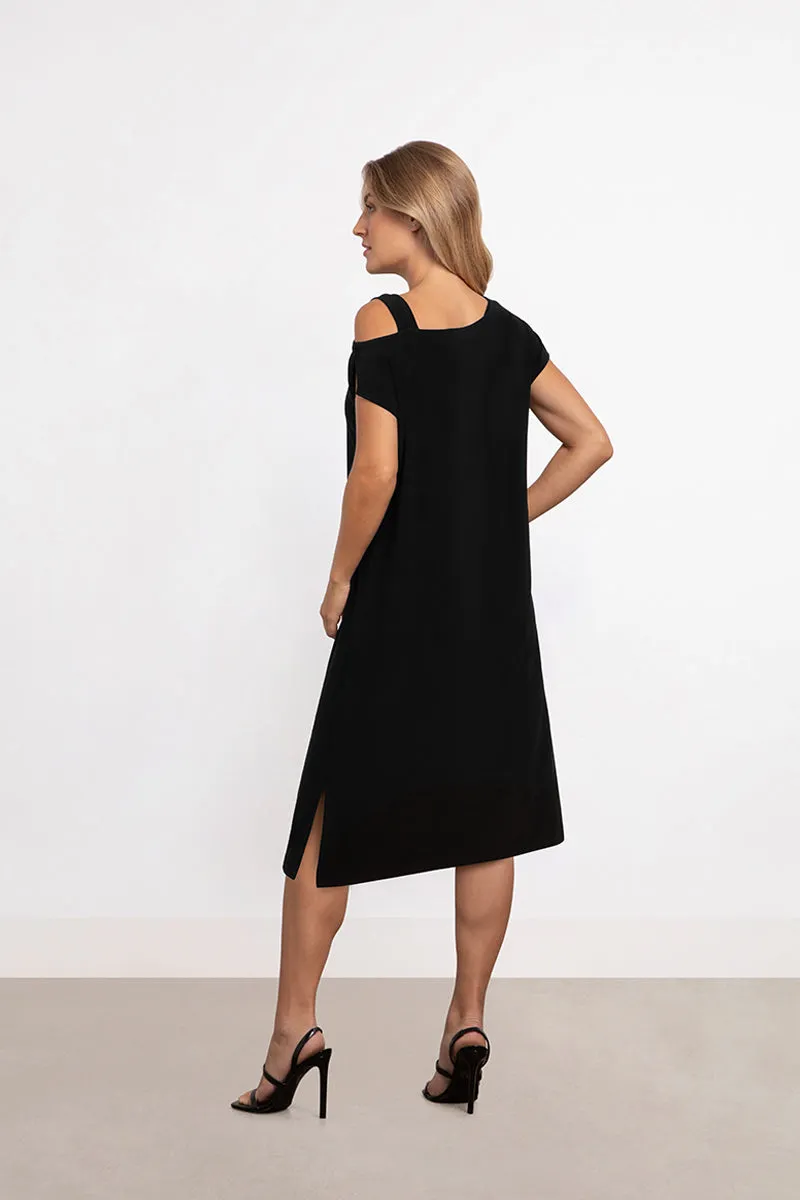 One Shoulder Boxy Dress | Black