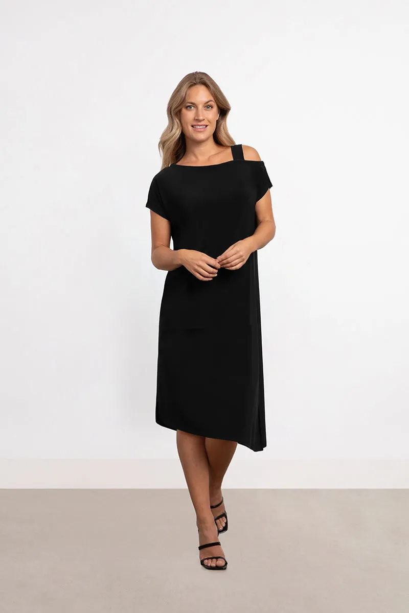 One Shoulder Boxy Dress | Black