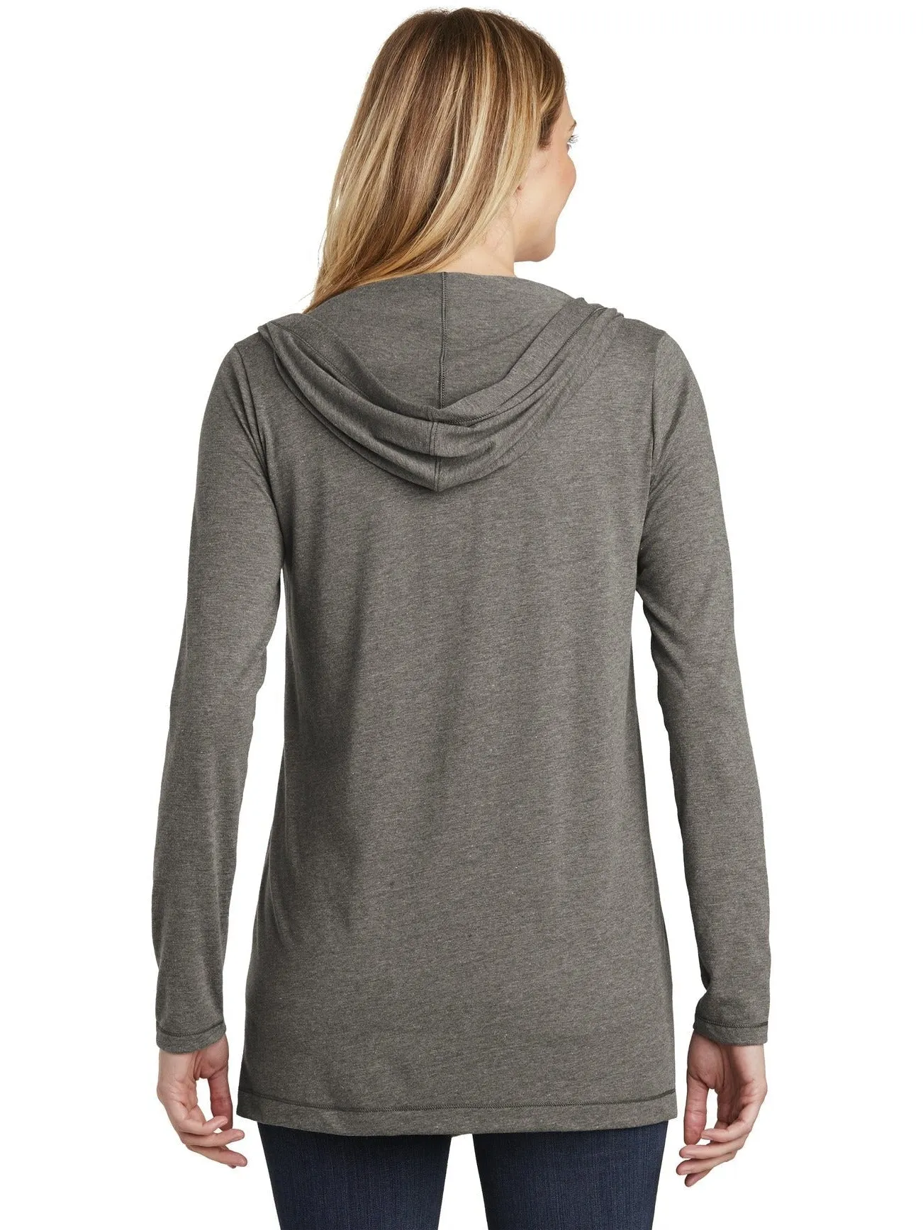 OUTLET-District Ladies Perfect Tri Hooded Cardigan