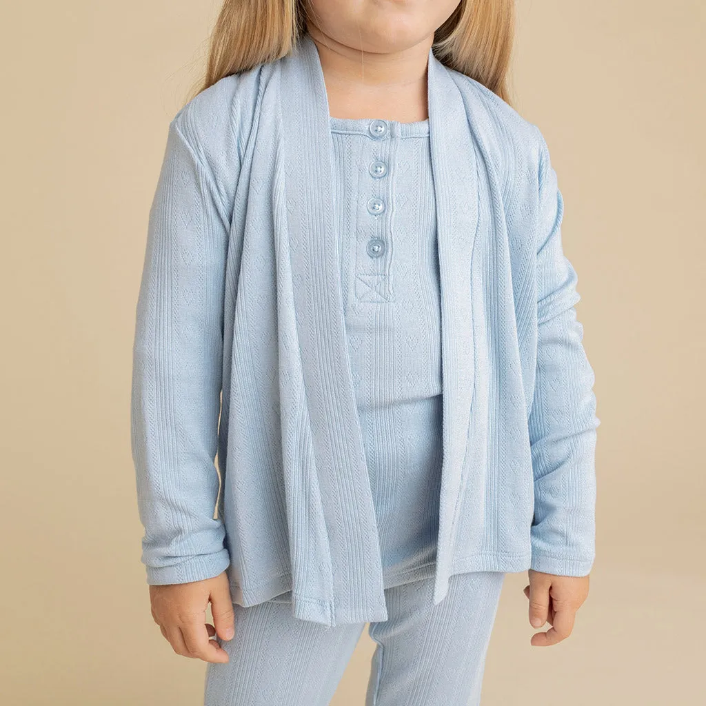 Periwinkle Pointelle Fly Away Cardigan