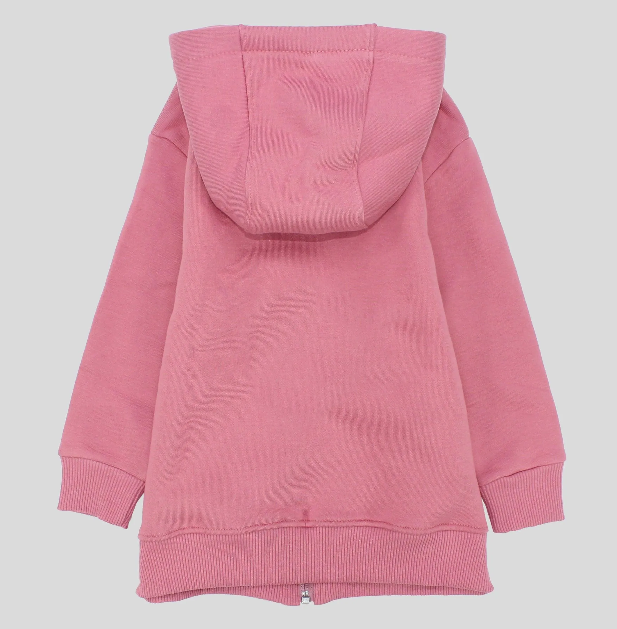 Plain Long-Sleeved Zip-Up Hoodie