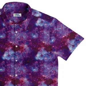 Purple Nebula Space Button Up Shirt