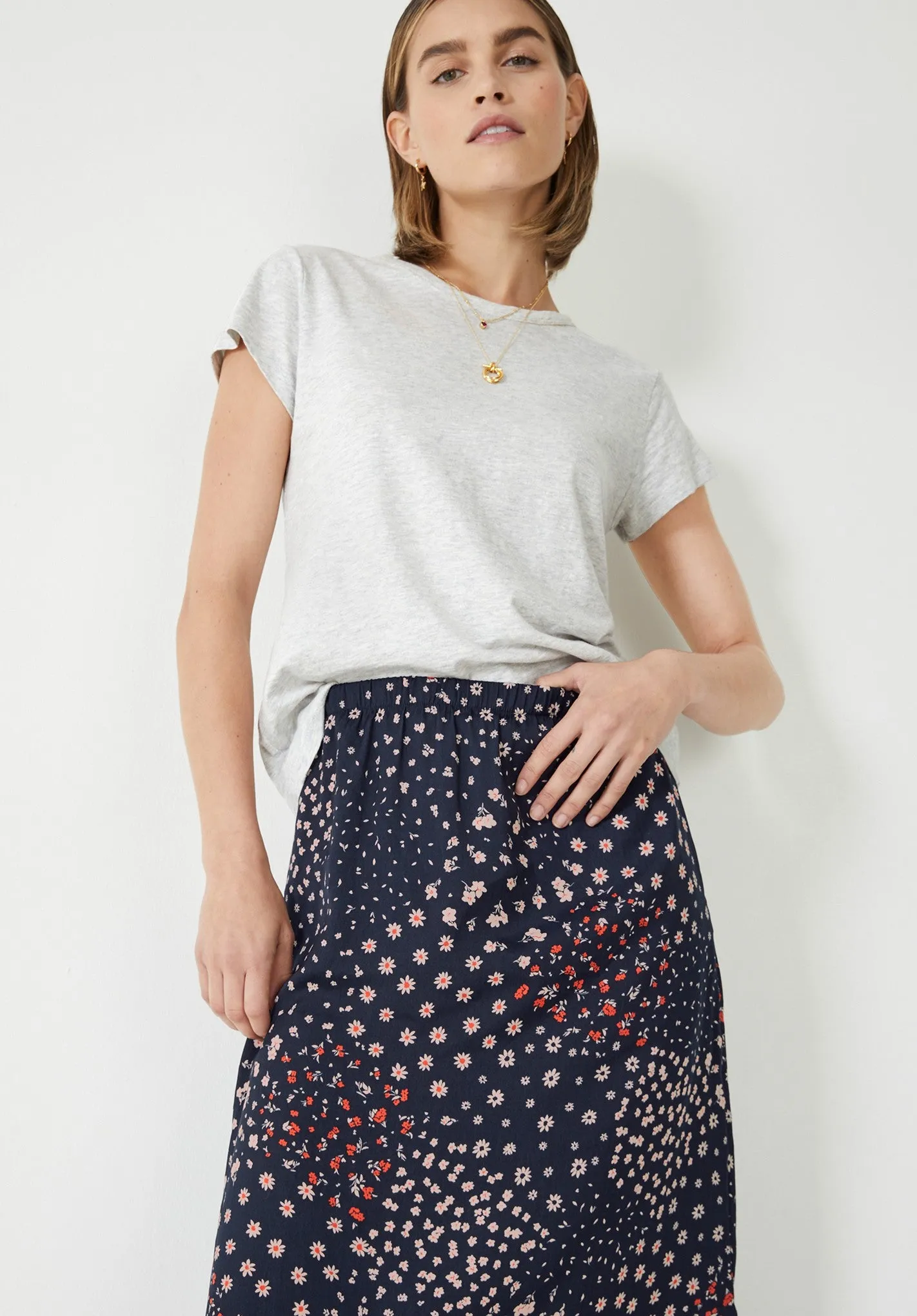 Santana Floral Printed Midi Skirt